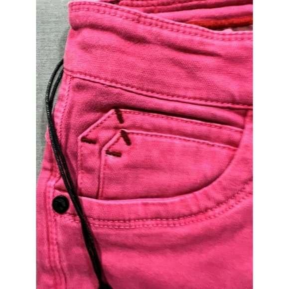 Maxime Cossoguy Jeans Womens 27‎ Pink Denim Pocketed Belted Zip Ladies 27x32 - Picture 3 of 13